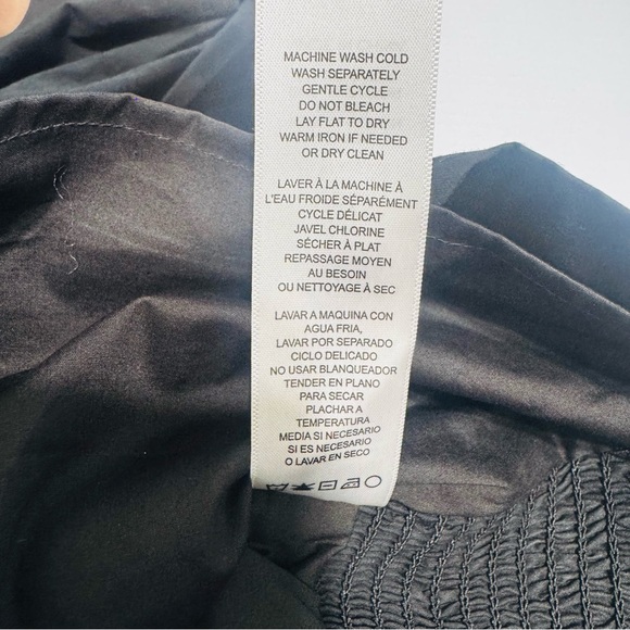 New Frame Nina Black Puff Sleeve Cropped Blouse Size Medium - Picture 12 of 13